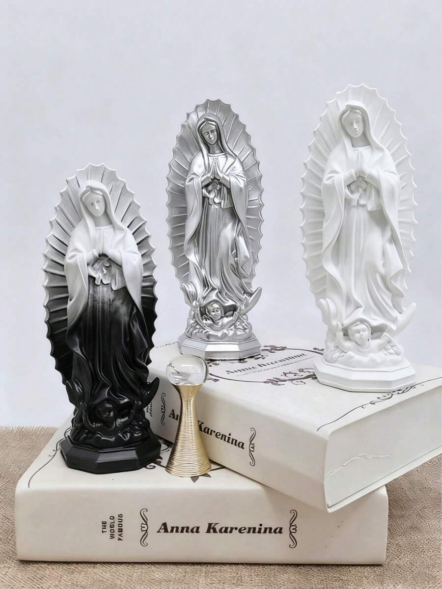 Our Lady Of Lourdes Resin Statue, Virgin Mary Model, Catholic Virgin Mary Statue, Mexican Virgin Statue, Saint, Home Prayer Decor, Craft Collection, Gift, Birthday, Graduation - Multicolor - View 1