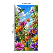 2D Flat Door Curtains, 2D Flat Printed Door Decorations, 1-Piece Set, 2D Flat Printed Door Curtains, Bright Floral Butterfly Door Curtains, Door Protection Covers - Perfect Gifts For Indoor And Outdoor Decoration And Home Decoration Enthusiasts, Photo Background Decoration And Festival Party Decoration, 2D Flat Style - 1PCS - View 4