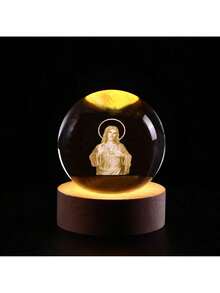 EstiloBola de Cristal 3D de Saturno, Luna Glass Ball, Luz Nocturna de Bola de Cristal, Bola de vidrio de Saturno, Esfera de Vidrio con Base de Madera, Cumpleaños, Navidad, Astronomía, Regalos EspacialesVersión mejorada - Jesús - Ver 9