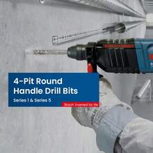 bosch SDS-Plus 4-Pit Round Handle Series 5 Drill Bits, Rotary Hammer Bits Ideal For Applications In Masonry, Brick, Block, Concrete - Multicolor - View 3