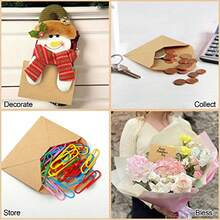 100pcs/50pcs/20pcsMini Envelopes 100 Count 4.1 X 2.75 Inches Brown Kraft Envelopes Bulk Tiny Envelope Pockets For Gift Card, Small Note Cards, Business Card - Cowhide - View 2