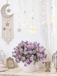 1/80pcs 11.8 Inch Artificial Silk Carnation Bridal Bouquet, Fake Plant Indoor Decor, Spring Decoration, Fake Garden, Spring Centerpiece Vase, Home Decor, New Year Decor, Outdoor Garden, Wedding Bouquet, Living Room DIY Candy Box, Wreath, Artificial Plant Home Accents, Valentine's Day, Gift, Ramadan Decoration - Purple - View 6