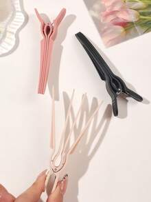 3pcs Beige & Black Minimalist Flat Top Hair Clip, Volumizing Roots Bouffant Invisible Fixation Bangs Styling Tool ,Hair Styling Kit ,Hair Tool Kit