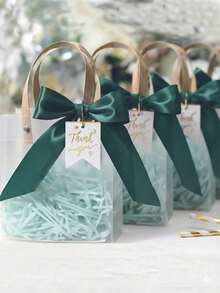 5/10pcs Set Premium Gift Bags With Thank You Tags And Ribbons, Matte Thick Paper Shopping Bags, Suitable For Back To School And Valentine's Day