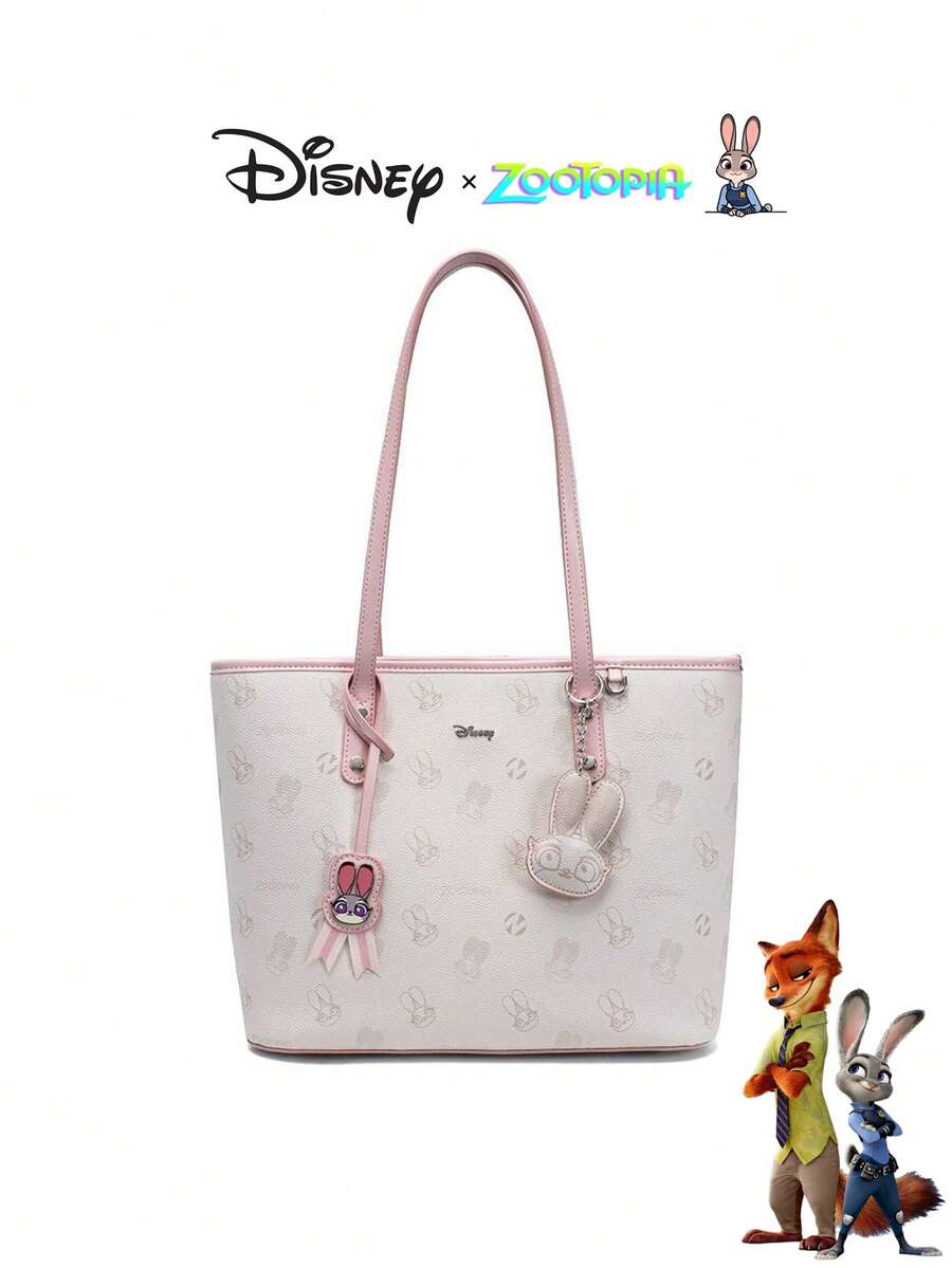 迪士尼官方授权女士商务休闲包，疯狂动物城联名款，朱迪·霍普斯简约大容量单肩包，时尚百搭，适合工作、通勤和休闲 | 复古小众设计，女士必备