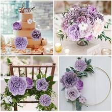 [Free Shipping]Artificial Flowers Combo Purple Rose Hydrangea Fake Flowers With Stem For DIY Wedding Bouquets Centerpieces Arrangements Bridal Ba By Shower Home Decor - 復古紫色 - 查看 8