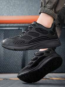 أحذية تسلق للرجال كبار الحجم، أحذية تنزه خارجية، أحذية رياضية للتسلق الجبلي. من جلد الغزال والجلد الصناعي (KPU)، نظام ربط بالأربطة، نعل مضاد للانزلاق من المطاط والمادة الوسطية (MD). مناسبة للتنزه الخارجي، الصيد، جميع الفصول - الأسود - مشاهدة 8