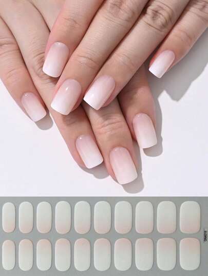 20/40 Fingers Gradient Powder Nail Polish Stickers, Full Coverage Nail Art Stickers, Shiny Full Coverage Nail Art Stickers - Self Adhesive Nail Stickers For Women - Easy To Use And Long-Lasting Nail Art Strips, DIY Nail Art Decorations, Suitable For Holiday Decorations(Note: This Product Does Not Cure Under Ultraviolet Light.) Nails