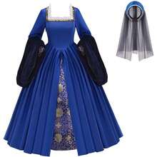 Anne Boleyn Dress  Queen Cosplay Costume Renaissance Dress Elizabethan Ball Gown For Women - Màu xanh lam - Xem 1