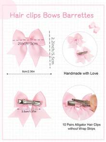20/40pcs Colorful Bow Hair Clips, Cute Girls Hair Accessories, Back To School Hair Clips, Birthday Gift - Multicolor - View 4