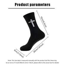 1 Pair Unisex Football Sports Socks, Dot Grip Anti-Slip Crew Socks, Breathable Moisture-Wicking Walking Socks - Multicolor - View 9