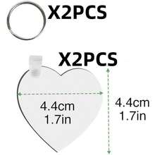 Blank Keychain Stabilizer Blocks, MDF Keychain Double-Sided Heat Transfer Boards, Includes Heat Transfer Film, Keyring, Plastic Fixing Clips, Suitable For DIY And Handmade, Craft Materials (Round, Rectangular, Bone-Shaped, Square, Heart-Shaped) - Multicolor - View 11