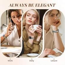 Band, Minimalist & Fashionable Canvas Strap, Compatible With Apple Watch Series 1/2/3/4/5/6/7/8/9/10/SE/Ultra, Metal Buckle Quick Release Design, Fits 38mm 40mm 41mm 42mm 44mm 45mm 49mm, Business Casual Lightweight - Black and White - View 5