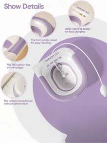 1 Set Sitz Bath Basin, Hemorrhoid Sitz Bath, Toilet Sitz Bath, Postpartum Care, Women Sitz Bath Set, Foldable, With Rinsing Hose, Drainage Hole, Wider Seat, Deeper Basin - Multicolor - View 4