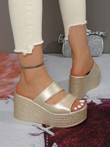 Girl's Casual Sandals, Simple Strap Design With Platform Sole, Comfortable