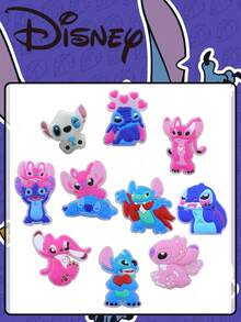 Disney 9/10pcs Glowing Stitch Shoe Charms, Garden Shoe Charms, DIY Decorations, Detachable Glowing Stitch Shoelace Decorations, Suitable For Shoes And Boots For Children 14 Years Old And Above,Shoe,Spring Summer Picks,Brides Maid Gifts,Room,Bedroom Deccor,Bedroom Deccor,Beach,Travel,For Men,For Women,Vacation - Glow-in-the-dark Stitch - View 10