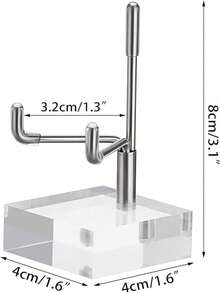 EstiloTendenciaHipiwe - Soporte De ExhibicióN De AcríLico Transparente Con Brazos De Metal Ajustables Para Caballete De ExhibicióN Para Piedras Preciosas, FóSiles, Minerales, Losas De áGata, Platos De Vidrio,Calidad PremiumVersióN Mejorada - Cuadrado, plateado, pequeño. - Ver 9