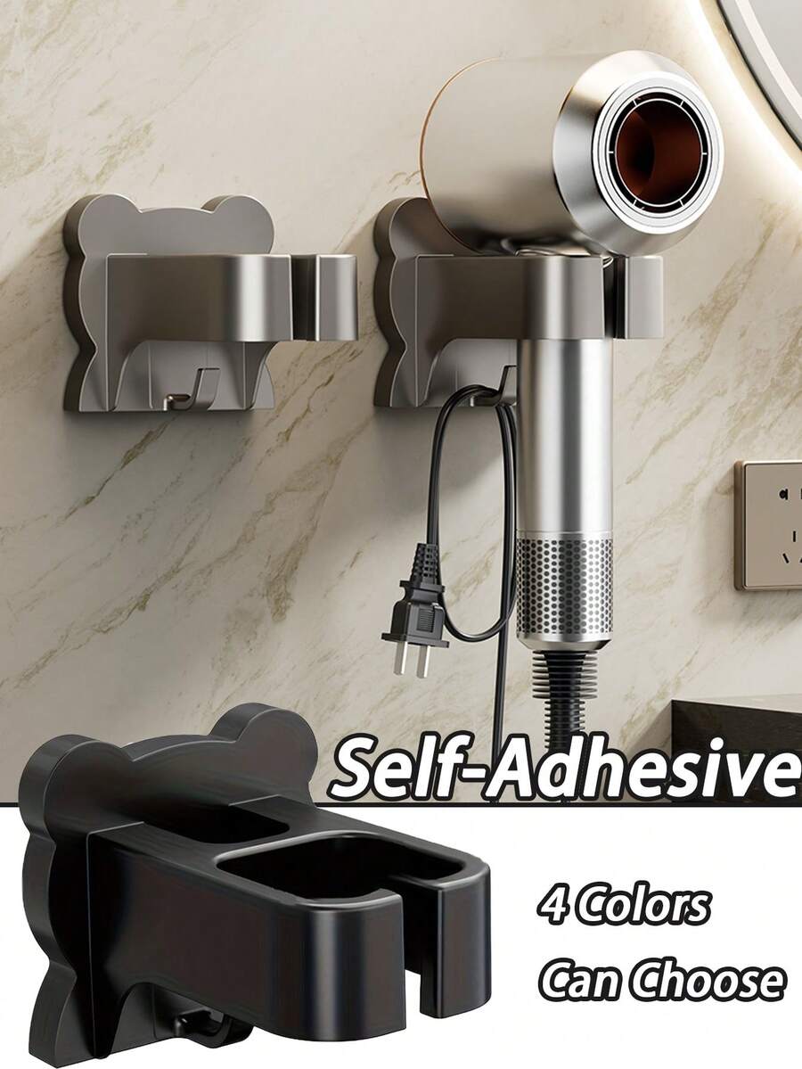 Giá đỡ máy sấy tóc treo tường tiết kiệm không gian - Không cần khoan, dễ dàng lắp đặt, phù hợp với nhiều loại máy sấy tóc, thích hợp để cất giữ trong nhà và phòng tắm, thiết kế màu đen trang nhã với chi tiết kim loại, chất liệu nhựa bền chắc. - Nhiều màu - Xem 1
