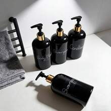 500ml Bathroom Shampoo, Conditioner, Body Wash Dispenser - Pump Bottles, Refillable 3 Pieces Set - Multicolor - View 6