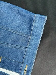 Fleece Lined Denim Jacket Men Winter Warm Coat Slim Fit Vintage Style Multiple Pockets Korean  Casual Jacket - 淺藍色 - 查看 5