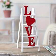 1pc LOVE Staircase Decor With Red Hearts - Tiered Design, Suitable For Weddings, Valentine's Day, Anniversaries, Home Decor - No Electricity Needed, Easy Assembly - Perfect For Tabletops, Mantles, Entryways - Rustic, Modern, Traditional Decor - Ideal Gift For Couples, Newlyweds, Anniversaries, Romantic Design, Durable Material, Heart-Themed Accent, Wedding Planner - White - View 6