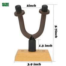 2Pack Guitar Hangers Hook Adjustable Instrument Display Holder Wall Mount Rack - Black - View 4