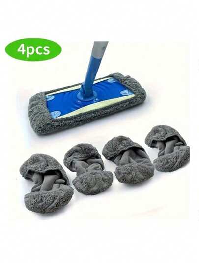 Reusable Mop Pads, Super Absorbent, Wet & Dry Dual-Use Flat Mop Replacement Pads, Heavy Duty Washable Replacement Mop Pads For Hardwood Floor Cleaning, Ultra-Fine Fiber Cleaning Cloth For Wet & Dry Floors | Durable Replacement Pads With Central Raised Spine And Edging