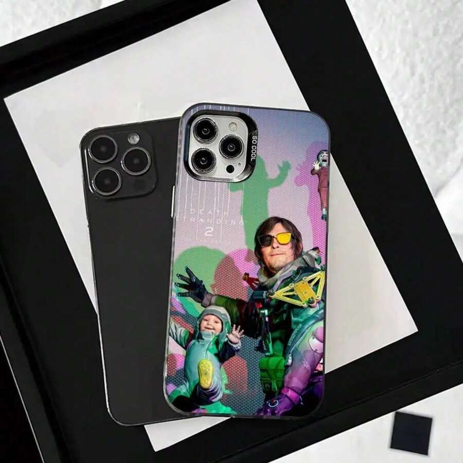 Funda para teléfono D-Death S-Stranding 2 compatible con 16,15,14,13,12,11,Pro,Max,Plus,Mini,XS,SE, anti-caída, negra mate, parachoques duro, cubierta compatible con funda 17 pro max, funda 17 pro, funda 17, funda 16, funda 16 pro max, funda 15 - Z1 - Ver 1