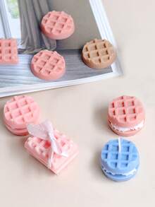 1pc Mini Round Cookie Shaped Wax Melt Candle Mold, Plaster Diffuser Stone Silicone Mold (Non-Edible) - Coffee Brown - View 7