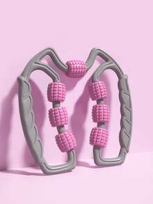 1pc 7-Wheel Leg Massager, Pink/Purple, Acupoint Massage, Muscle Relaxation, Handheld Design For Home Use