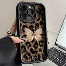 Phone case: Butterfly Patchwork Leopard Print Case for  11,11pro,11promax,12,12MINI,12pro,12promax,13,13MINI,13pro,13promax,14,14PLIUS,14pro,14promax,15,15PLUS,15PRO,15PROMAX,16,16E,16PLUS,16PRO,16PROMAX,X,XS,XR,XSMAX - Negro - Ver 3