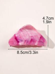 2pcs ABS Material Gradient Marble Texture Triangle Hair Claw, Elegant & Sweet Medium Size, Versatile For Beach, Boho Style Hair Clip, Ponytail Holder Women Claw Clips Fashion Hair Accessories Elegant Hair Clutch Casual Hair Jaw Clip - 2-piece Set - Triangle Rose Pink - View 3