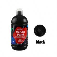 Premium Acrylic Paint - 500ml Black & White Colors, Thick Consistency & Opaque Coverage, Ideal For Studio Work, Outdoor Sketching, Canvas Painting, Murals & Crafts (Artists, Students, Hobbyists) Holiday Gift - Black 500ml - View 5