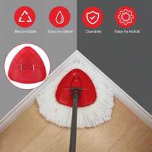 MXZONE Scrubber Mop Head Replacement Compatible With O Cedar EasyWring 1 Tank System, Spin Mop Scrub Brush Head, Hard Bristle Cleaning Brush Attachment For Kitchen Tile Floor, Not Fit RinseClean - ColorC - 查看 6