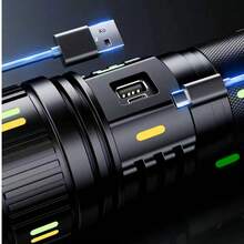 多功能户外应急手电筒：30个可拆卸发光片，7种照明模式，Type-C正反充电，USB移动电源功能 - 彩色 - 查看 4