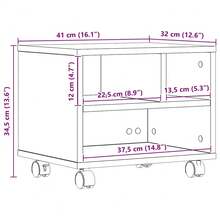 vidaXL Supporto d'imprimante Chêne artigianale 41 x 32 x 33,5 cm - Castano - Visualizzare 8