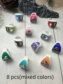 6pcs/8pcs /10pcs Luminous LED Digital Display Finger Ring Counter, Portable Handheld Mechanical Tally Counter, People FlowPrayer Counter - Multicolor - View 12