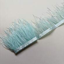 两种尺寸的柔软仿羽毛流苏，8-10厘米/3.15-3.94英寸，适用于DIY工艺品、服装、婚纱、缝纫配件、服饰装饰、丝带饰边羽毛。