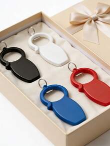 三合一多功能开瓶器钥匙扣 - 便携式ABS塑料瓶盖开启器+拉环起子+钥匙圈 - 口袋大小的多功能钥匙扣/钥匙圈，完美的婚礼回礼和派对礼物，适用于派对、烧烤、野餐、露营、旅行、家庭酒吧、调酒师、伴娘/伴郎、情人节礼物 - 彩色 - 查看 4