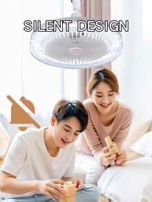 Silent LED Ceiling Fan Light, 40W, 3-Speed Dimmable Lighting With Remote Control, Adjustable Color Temperature & Speed, Easy Flush Mount Installation - Ideal For Living Room, Bedroom, Office