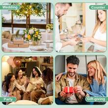 10个白色/牛皮纸色/金色纸板礼盒，带盖 - 小巧方形，预留开槽，适合包装珠宝、小饰品和小玩意（易于组装，批量包装，零售、派对、婚礼的理想之选），非常适合情人节、圣诞节、狂欢节、母亲节、斋月、复活节、婚礼回礼、生日礼物。 - 金色 - 查看 6