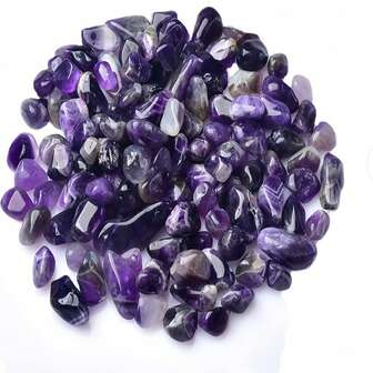 0.5-1.2cm/0.19-0.47in Natural Amethyst Crushed Stones (Hole-Less) - DIY Potting Filler, Small Fish Tank Decor Stones