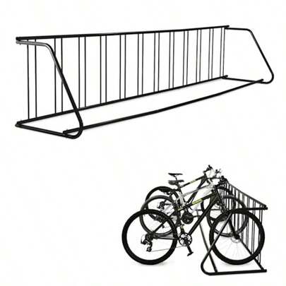 Portabicicletas de suelo de un solo lado para 12 bicicletas, 375 cm de largo, independiente, con diseño de rejilla para garajes, calles, patios y eventos ciclistas. Almacenamiento resistente de 375 x 74 x 74 cm.