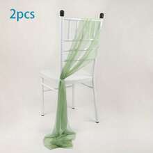 1/5/10/20 Stücke Stuhlschärpe, salbeigrün & rosa Schleife, Hochzeitsgang Stuhl Dekoration, geeignet für Gangdekoration, Partyveranstaltungen, Taufe - Verschiedenfarbig - Übersicht 23