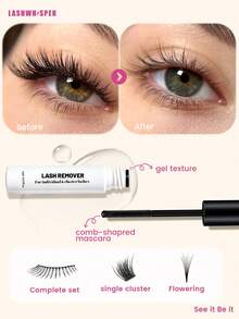 1/3/5pcs Eyelash Remover, Suitable For Cluster False Eyelashes - DIY Eyelash Glue Remover, Gentle & Soothing False Eyelash Eye Cleanser, Household Glue Solvent - Multicolor - View 2