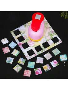 Random Color Stamp Frame DIY Hole Punch Tool, Stamp Shaped Craft Hole Punch, Embossing Machine, Round Hole Punch, Serrated Hole Punch, Embossing Tool - Multicolor - View 3