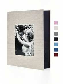 Álbum de fotos cubierto de lino de 6 pulgadas, con capacidad para 72 fotos, álbum de película instantánea con páginas insertables, protege las fotos, de vuelta a la escuela, útiles escolares, álbum de fotos cubierto de lino de gran capacidad de 6 pulgadas con páginas insertables - Multicolor - Ver 12