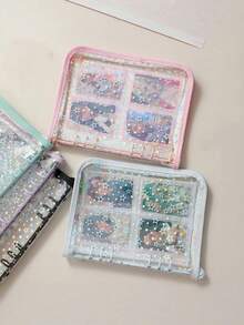 A5激光星形拉链活页夹收藏本替换内芯整理器DIY日记本透明韩流偶像相册可爱文具