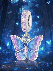 1件装 时尚925纯银蝴蝶系列串珠，适合女士手链、手镯DIY首饰制作及日常穿搭配饰，适合女孩佩戴 - 串珠 - 查看 8