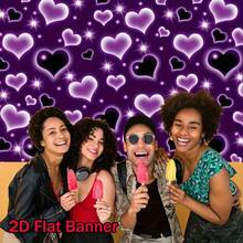 1 pieza Pancarta con diseño de corazón romántico para el Día de San Valentín, Cortina de fondo para el Día de San Valentín, Adecuada para decoración interior/exterior, decoración del hogar, decoración de habitaciones, decoración festiva, fiesta de Navidad, telón de fondo fotográfico, decoración del Día de San Valentín - Multicolor - Ver 3